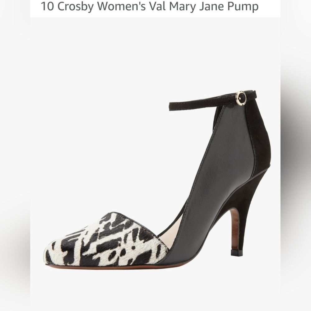 EUC- Derek Lam 10 Crosby Women's Black and White Mary Jane Val Pump Sz 9